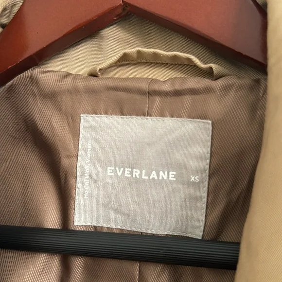 EVERLANE drape Classic Tan Trench Coat Sz xs - Picture 4 of 10